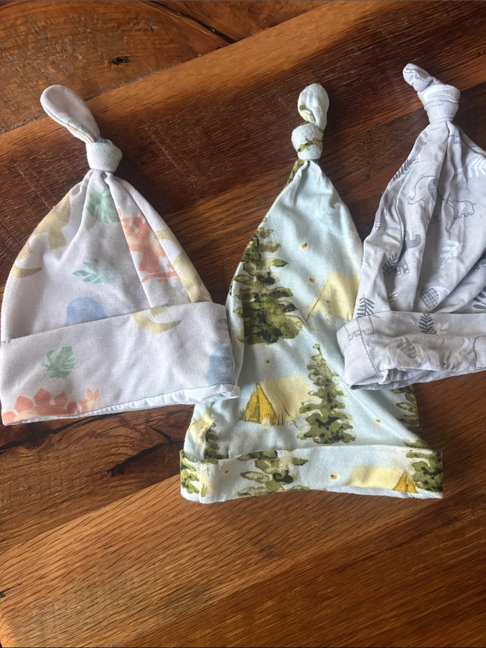 Milkbarn Neutral Woodland Knot Baby Hat - Soft Cotton Accessory lot of 0-3 month